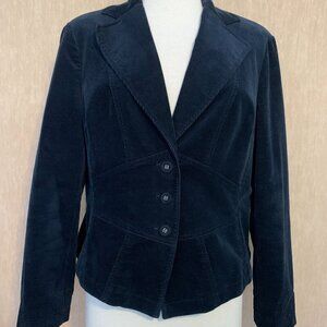 Nine West navy velveteen corduroy blazer